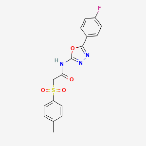N-(5-(4-fluorophenyl)-1,3,4-oxadiazol-2-yl)-2-tosylacetamide