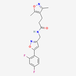 N-((5-(2,4-difluorophenyl)isoxazol-3-yl)methyl)-3-(3,5-dimethylisoxazol-4-yl)propanamide