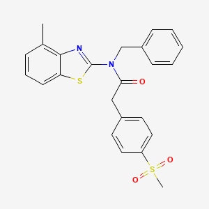 molecular formula C24H22N2O3S2 B2417253 N-benzyl-N-(4-methylbenzo[d]thiazol-2-yl)-2-(4-(methylsulfonyl)phenyl)acetamide CAS No. 941931-30-2