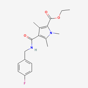 ethyl 4-((4-fluorobenzyl)carbamoyl)-1,3,5-trimethyl-1H-pyrrole-2-carboxylate