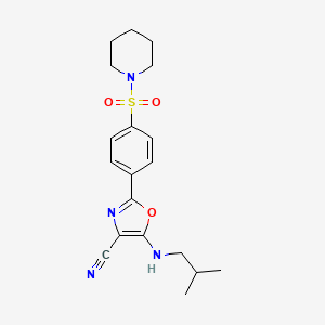 5-(Isobutylamino)-2-(4-(piperidin-1-ylsulfonyl)phenyl)oxazole-4-carbonitrile