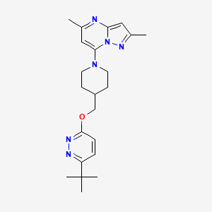 molecular formula C22H30N6O B2417265 7-[4-[(6-Tert-butylpyridazin-3-yl)oxymethyl]piperidin-1-yl]-2,5-dimethylpyrazolo[1,5-a]pyrimidine CAS No. 2379996-26-4