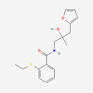 molecular formula C17H21NO3S B2417275 2-(ethylthio)-N-(3-(furan-2-yl)-2-hydroxy-2-methylpropyl)benzamide CAS No. 1798456-46-8