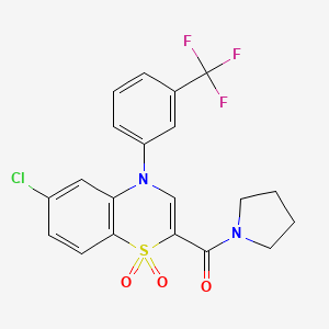 6-chloro-2-(pyrrolidin-1-ylcarbonyl)-4-[3-(trifluoromethyl)phenyl]-4H-1,4-benzothiazine 1,1-dioxide