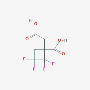 molecular formula C7H6F4O4 B2417278 1-(羧甲基)-2,2,3,3-四氟环丁烷-1-羧酸 CAS No. 610260-47-4