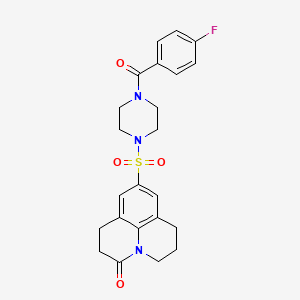 9-((4-(4-fluorobenzoyl)piperazin-1-yl)sulfonyl)-1,2,6,7-tetrahydropyrido[3,2,1-ij]quinolin-3(5H)-one