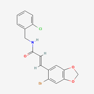 (E)-3-(6-bromo-1,3-benzodioxol-5-yl)-N-(2-chlorobenzyl)-2-propenamide