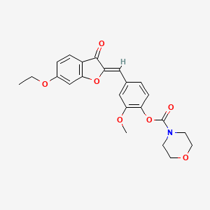 molecular formula C23H23NO7 B2417305 (Z)-4-((6-ethoxy-3-oxobenzofuran-2(3H)-ylidene)methyl)-2-methoxyphenyl morpholine-4-carboxylate CAS No. 869078-88-6