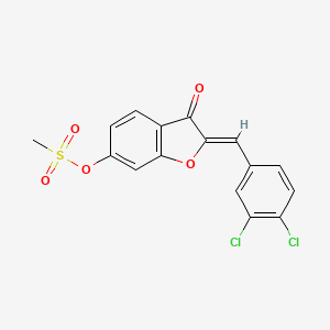 (Z)-2-(3,4-dichlorobenzylidene)-3-oxo-2,3-dihydrobenzofuran-6-yl methanesulfonate