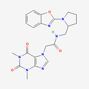 N-[[1-(1,3-Benzoxazol-2-yl)pyrrolidin-2-yl]methyl]-2-(1,3-dimethyl-2,6-dioxopurin-7-yl)acetamide