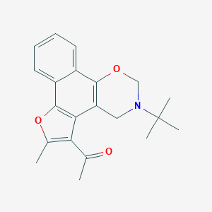molecular formula C21H23NO3 B241732 1-(3-tert-butyl-6-methyl-3,4-dihydro-2H-furo[3',2':3,4]naphtho[2,1-e][1,3]oxazin-5-yl)ethanone 