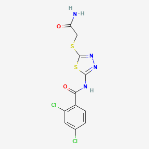 molecular formula C11H8Cl2N4O2S2 B2417320 N-[5-(2-氨基-2-氧代乙基)硫代-1,3,4-噻二唑-2-基]-2,4-二氯苯甲酰胺 CAS No. 868974-47-4