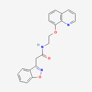 molecular formula C20H17N3O3 B2417330 2-(benzo[d]isoxazol-3-yl)-N-(2-(quinolin-8-yloxy)ethyl)acetamide CAS No. 1207044-10-7