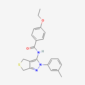 molecular formula C21H21N3O2S B2417331 4-ethoxy-N-[2-(3-methylphenyl)-4,6-dihydrothieno[3,4-c]pyrazol-3-yl]benzamide CAS No. 392288-79-8