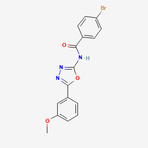 molecular formula C16H12BrN3O3 B2417332 4-bromo-N-[5-(3-methoxyphenyl)-1,3,4-oxadiazol-2-yl]benzamide CAS No. 865286-25-5