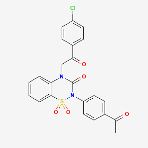 2-(4-acetylphenyl)-4-[2-(4-chlorophenyl)-2-oxoethyl]-2H-1,2,4-benzothiadiazin-3(4H)-one 1,1-dioxide