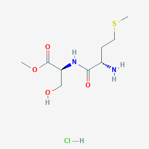 molecular formula C9H19ClN2O4S B2417345 Methyl (2S)-2-[[(2S)-2-amino-4-methylsulfanylbutanoyl]amino]-3-hydroxypropanoate;hydrochloride CAS No. 2445750-28-5