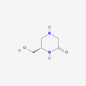 molecular formula C5H10N2O2 B2417348 (6S)-6-(hydroxymethyl)piperazin-2-one CAS No. 205993-34-6