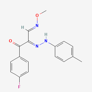 molecular formula C17H16FN3O2 B2417359 (2E,3E)-1-(4-fluorophenyl)-3-(methoxyimino)-2-[2-(4-methylphenyl)hydrazin-1-ylidene]propan-1-one CAS No. 339012-92-9