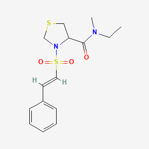N-ethyl-N-methyl-3-[(E)-2-phenylethenyl]sulfonyl-1,3-thiazolidine-4-carboxamide