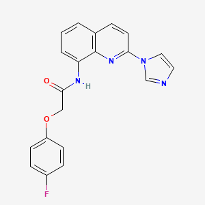 molecular formula C20H15FN4O2 B2417365 N-(2-(1H-咪唑-1-基)喹啉-8-基)-2-(4-氟苯氧基)乙酰胺 CAS No. 1226457-53-9