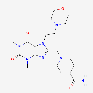 1-((1,3-dimethyl-7-(2-morpholinoethyl)-2,6-dioxo-2,3,6,7-tetrahydro-1H-purin-8-yl)methyl)piperidine-4-carboxamide