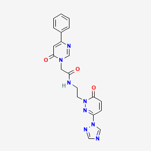 N-(2-(6-oxo-3-(1H-1,2,4-triazol-1-yl)pyridazin-1(6H)-yl)ethyl)-2-(6-oxo-4-phenylpyrimidin-1(6H)-yl)acetamide