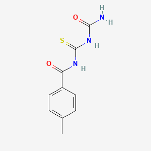 molecular formula C10H11N3O2S B2417375 1-[({[(Aminocarbonyl)amino]carbothioyl}amino)carbonyl]-4-methylbenzene CAS No. 73924-29-5