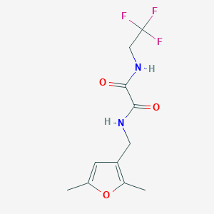 molecular formula C11H13F3N2O3 B2417382 N1-((2,5-二甲基呋喃-3-基)甲基)-N2-(2,2,2-三氟乙基)草酰胺 CAS No. 1351607-07-2