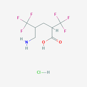 4-(Aminomethyl)-5,5,5-trifluoro-2-(trifluoromethyl)pentanoic acid;hydrochloride