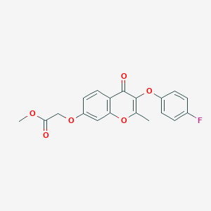 molecular formula C19H15FO6 B241740 [3-(4-Fluoro-phenoxy)-2-methyl-4-oxo-4H-chromen-7-yloxy]-acetic acid methyl este 