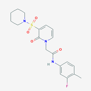 molecular formula C19H22FN3O4S B2417402 N-(3-fluoro-4-methylphenyl)-2-(2-oxo-3-(piperidin-1-ylsulfonyl)pyridin-1(2H)-yl)acetamide CAS No. 1251680-46-2