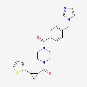 (4-(4-((1H-imidazol-1-yl)methyl)benzoyl)piperazin-1-yl)(2-(thiophen-2-yl)cyclopropyl)methanone