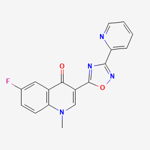 molecular formula C17H11FN4O2 B2417404 6-fluoro-1-methyl-3-(3-pyridin-2-yl-1,2,4-oxadiazol-5-yl)quinolin-4(1H)-one CAS No. 1206989-52-7