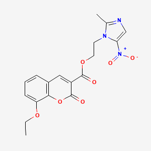 molecular formula C18H17N3O7 B2417406 2-(2-methyl-5-nitro-1H-imidazol-1-yl)ethyl 8-ethoxy-2-oxo-2H-chromene-3-carboxylate CAS No. 873577-92-5