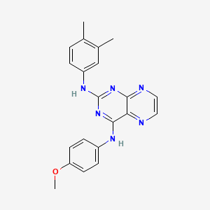 molecular formula C21H20N6O B2417411 N2-(3,4-dimethylphenyl)-N4-(4-methoxyphenyl)pteridine-2,4-diamine CAS No. 946289-81-2