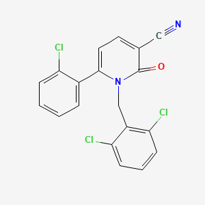 molecular formula C19H11Cl3N2O B2417412 6-(2-氯苯基)-1-(2,6-二氯苄基)-2-氧代-1,2-二氢-3-吡啶甲腈 CAS No. 252059-14-6