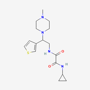 molecular formula C16H24N4O2S B2417413 N1-cyclopropyl-N2-(2-(4-methylpiperazin-1-yl)-2-(thiophen-3-yl)ethyl)oxalamide CAS No. 946200-43-7