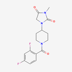 molecular formula C16H17F2N3O3 B2417417 1-(1-(2,4-Difluorobenzoyl)piperidin-4-yl)-3-methylimidazolidine-2,4-dione CAS No. 2195952-95-3