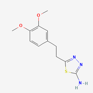 molecular formula C12H15N3O2S B2417421 5-[2-(3,4-Dimethoxyphenyl)ethyl]-1,3,4-thiadiazol-2-amine CAS No. 299442-02-7