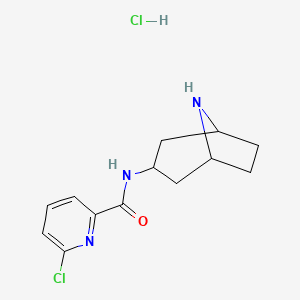 molecular formula C13H17Cl2N3O B2417424 N-(8-Azabicyclo[3.2.1]octan-3-yl)-6-chloropyridine-2-carboxamide;hydrochloride CAS No. 1581107-52-9