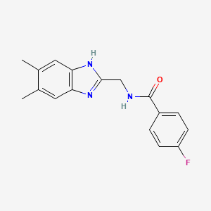 N-((5,6-Dimethyl-1H-1,3-benzimidazol-2-yl)methyl)-4-fluorobenzenecarboxamide