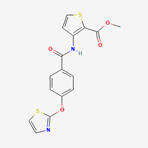 molecular formula C16H12N2O4S2 B2417438 Methyl 3-(4-(thiazol-2-yloxy)benzamido)thiophene-2-carboxylate CAS No. 2034528-97-5
