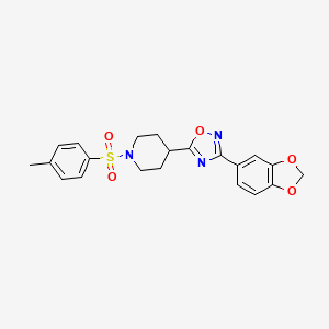 molecular formula C21H21N3O5S B2417441 3-(苯并[d][1,3]二氧杂环-5-基)-5-(1-甲苯磺酰基哌啶-4-基)-1,2,4-恶二唑 CAS No. 941982-77-0