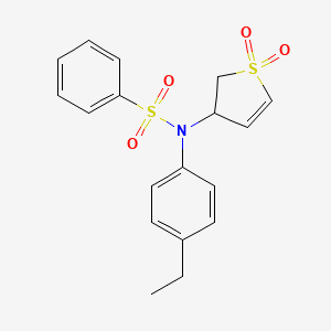 molecular formula C18H19NO4S2 B2417450 N-(1,1-dioxido-2,3-dihydro-3-thienyl)-N-(4-ethylphenyl)benzenesulfonamide CAS No. 713506-19-5