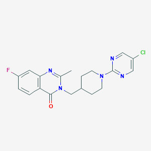 molecular formula C19H19ClFN5O B2417452 3-[[1-(5-Chloropyrimidin-2-yl)piperidin-4-yl]methyl]-7-fluoro-2-methylquinazolin-4-one CAS No. 2415462-22-3