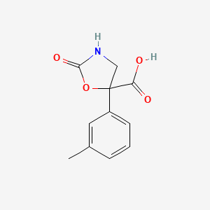molecular formula C11H11NO4 B2417453 5-(3-Methylphenyl)-2-oxo-1,3-oxazolidine-5-carboxylic acid CAS No. 2248333-00-6