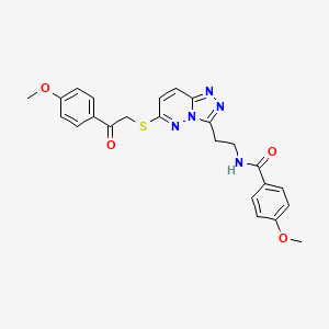 molecular formula C24H23N5O4S B2417455 4-甲氧基-N-(2-(6-((2-(4-甲氧基苯基)-2-氧代乙基)硫代)-[1,2,4]三唑并[4,3-b]哒嗪-3-基)乙基)苯甲酰胺 CAS No. 872996-42-4