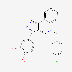 molecular formula C25H20ClN3O2 B2417471 5-(4-chlorobenzyl)-3-(3,4-dimethoxyphenyl)-5H-pyrazolo[4,3-c]quinoline CAS No. 866809-56-5