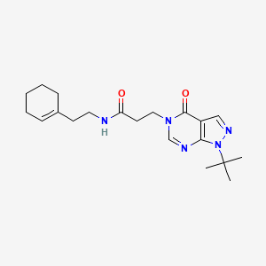 molecular formula C20H29N5O2 B2417473 3-(1-(叔丁基)-4-氧代-1H-吡唑并[3,4-d]嘧啶-5(4H)-基)-N-(2-(环己-1-烯-1-基)乙基)丙酰胺 CAS No. 946234-24-8